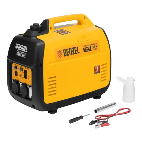 Генератор инверторный Denzel GT-2200iS, 2.2 кВт, 230 В, бак 4 л, закрытый корпус
